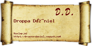 Droppa Dániel névjegykártya